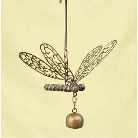 ANCIENT GRAFFITI Hanging Dragonfly with Bell Flamed Finish Wind Chimes ANCIENTAG86092